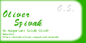 oliver szivak business card